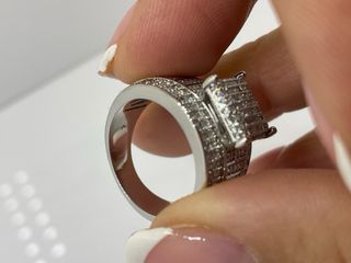 Anillo Plata Diseño Cúbico