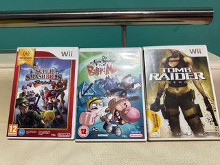 Lote 3 Juegos Wii: Super Smash Bros, Tomb Raider,