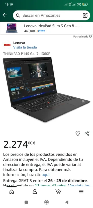 Lenovo Thinkpad P14s calor 2274€