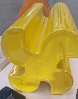 Vaso Gabbianelli in Ceramica colore Giallo