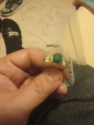 Anillo Oro Zafiros Verdes Talla 14