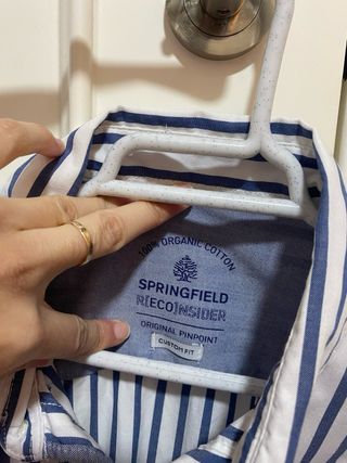 Camisa Springfield Rayas azul y blanco Talla M