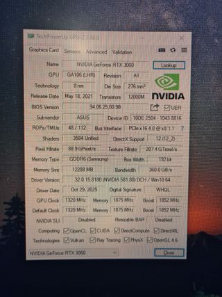 Scheda Grafica Asus TUF RTX 3060 12GB OC