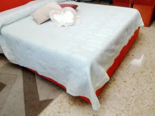 Copriletto tessuto tela , Vintage " Pretty "