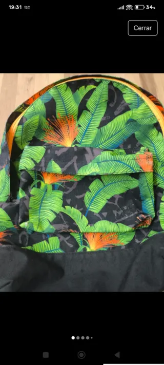 Mochila Quiksilver Verde y Naranja