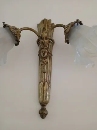 Aplique pared antiguo francés de bronce