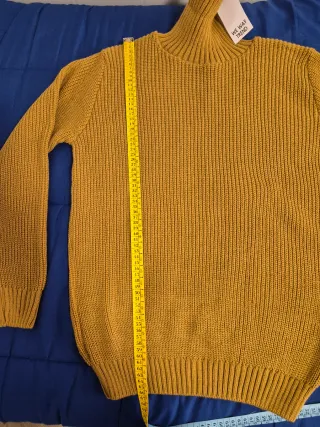 Maglione ragazzo collo alto senape