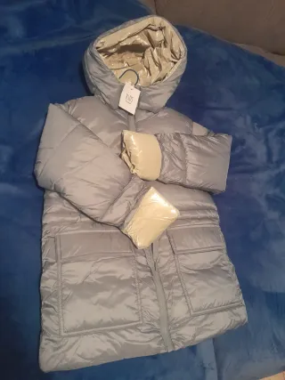 Parka niña azul y beige 7-8 años