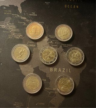 Lotto 7 monete 2 euro rare