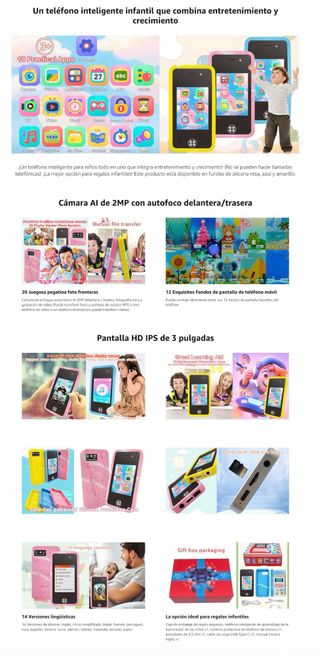 NUEVO! Smartphone Infantil Rosa Gatito