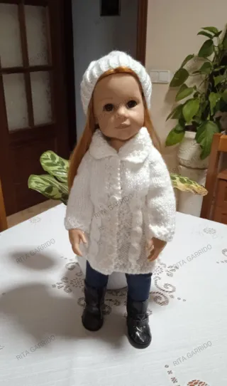 Abrigo y gorro muñeca Götz 50 cm