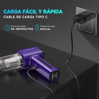 Aspirador Portátil 28000Pa Recargable