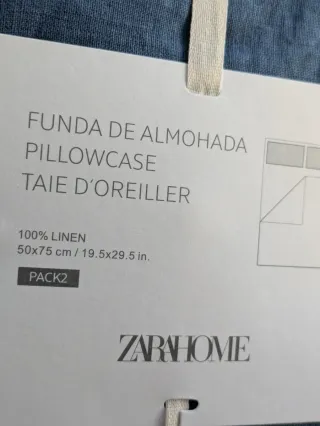 Funda de almohada Zara Home 100% lino