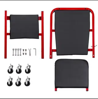 Camilla y taburete mecánico 2 en 1