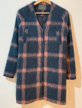 Abrigo ICHI cuadros azul y rosa