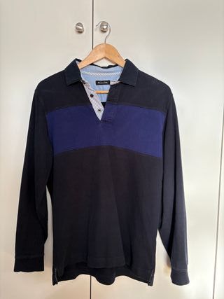 Polo Massimo Dutti Negro y Azul