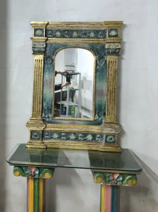 Recibidor completo madera y cristal