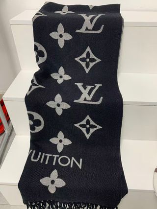 Bufanda Louis Vuitton Monogram Negra y Blanca