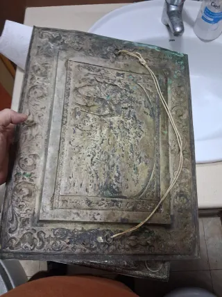 Quadro antico in rame decorato