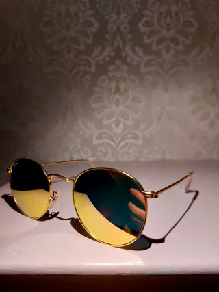 Occhiali Ray-Ban Rotondi Oro Lenti Rosa