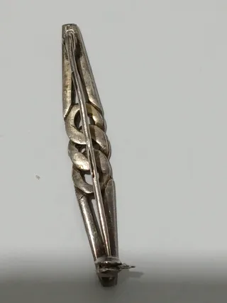 Alfinete Prata Ouro Marcasites Arte Decó