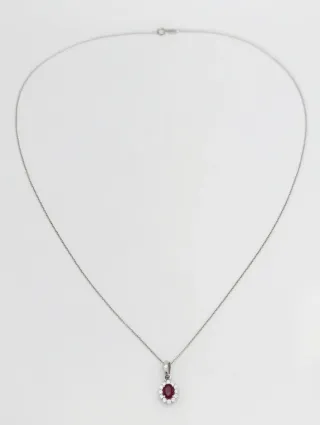 Conjunto Oro Blanco 18k Cadena y Colgante