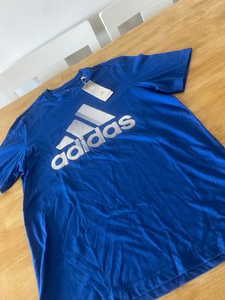 Camiseta Adidas Azul Logo Grande