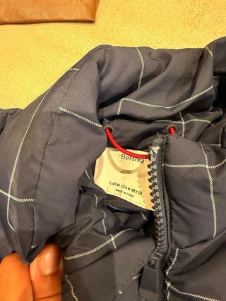 Chaqueta Bershka cuadros azul y blanco