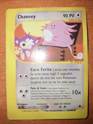 Carta Pokemon Chansey Expedition 72/165 Ita