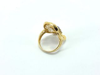 sortija oro 18k con piedra con circonita,zafiro