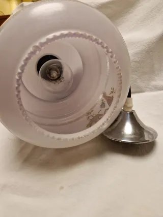 Lámpara Opalina Cristal Años 70-80