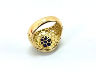 sello oro 18k con piedra con circonita,zafiro