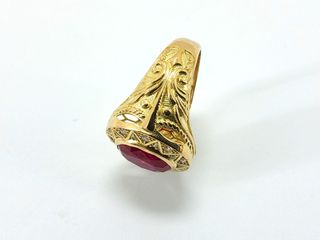 sello oro 18k con piedra con circonita,rubi