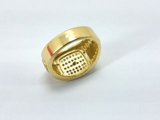 sello oro 18k con piedra con circonita