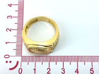 sello oro 18k con piedra con circonita