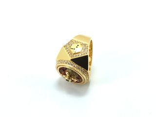 sello oro 18k con piedra con circonita