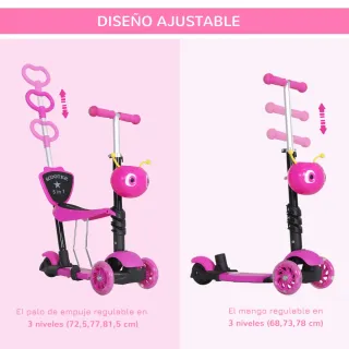 Patinete infantil 3 ruedas rosa