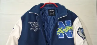 Giubbotto college ragazzo blu e bianco