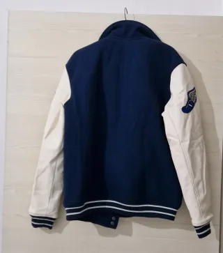 Giubbotto college ragazzo blu e bianco