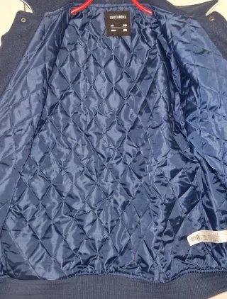 Giubbotto college ragazzo blu e bianco