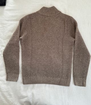 Jersey Massimo Dutti marrón con cuello shawl