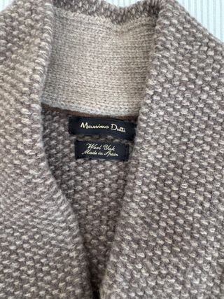 Jersey Massimo Dutti marrón con cuello shawl