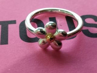 Anillo Flor Bicolor Tous Plata y Oro