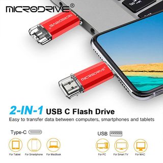 MICRODRIVE Pendrive 2.0 flash USB TYPE-C, 128GB, memoria , PLATA , Envio 24h