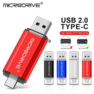 MICRODRIVE Pendrive 2.0 flash USB TYPE-C, 128GB, memoria , AZUL, Envio 24h