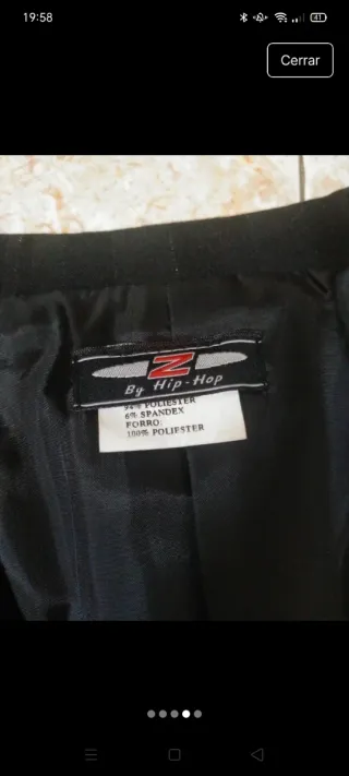 Traje chaqueta y pantalón negro mujer L Hip Hop