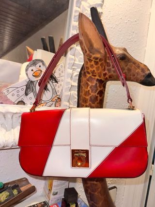 Bolso Salvatore Ferragamo Rojo y Blanco