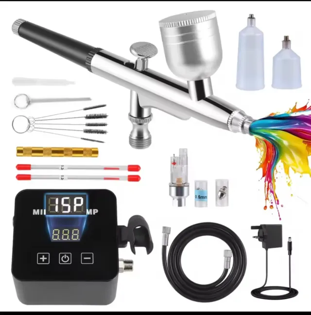 Kit aerógrafo compresor parada automática