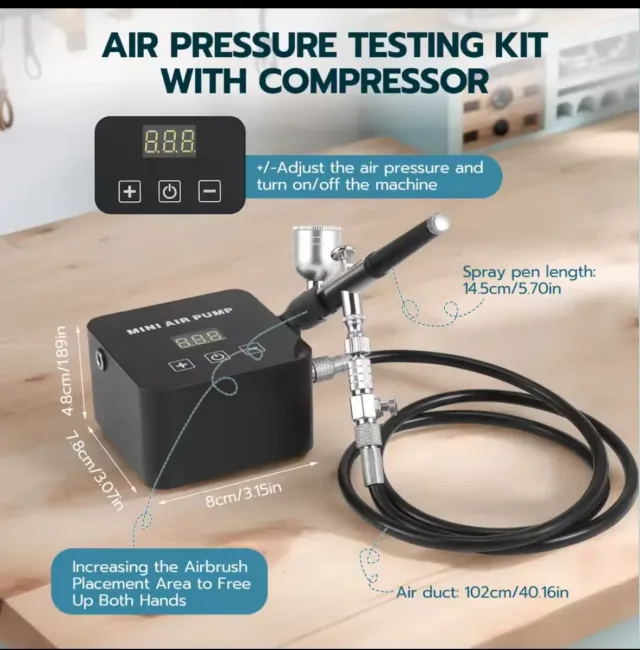 Kit aerógrafo compresor parada automática