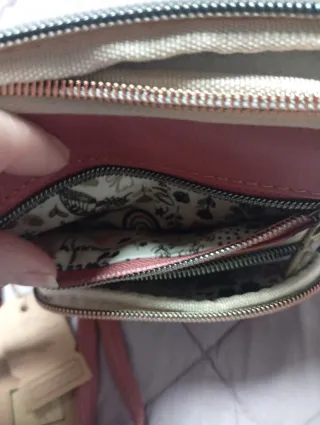 Bolso pequeño rosa y beige